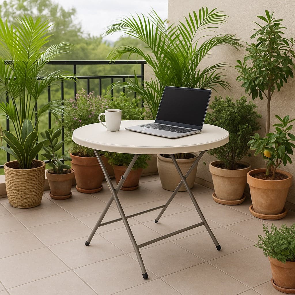 Tavolo Pieghevole in Resina HDPE 80x80 H74cm Richiudibile Salvaspazio Bianco in Tavoli Danyx - Casoria, commercioVirtuoso.it