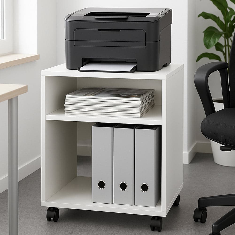 Mobile Ufficio Porta Stampante con Ruote Mobiletto Multiuso Bianco 40x35x60cm in Supporti per stampante Esplodia - Napoli, commercioVirtuoso.it