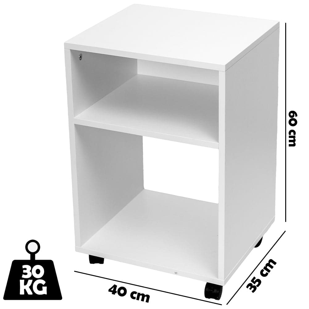 Mobile Ufficio Porta Stampante con Ruote Mobiletto Multiuso Bianco 40x35x60cm in Supporti per stampante Esplodia - Napoli, commercioVirtuoso.it