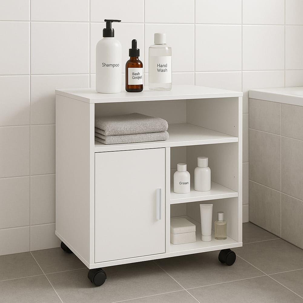 Mobile Porta Stampante con Anta e Ripiani Mobiletto Ufficio Multiuso 60x50x65cm in Supporti per stampante Esplodia - Napoli, commercioVirtuoso.it