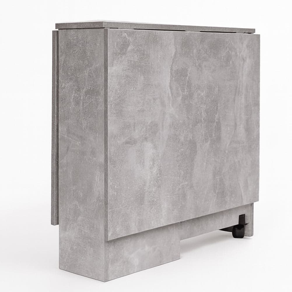 Tavolo da Pranzo Salvaspazio Scrivania Pieghevole con Ruote Cemento 140x75x74cm in Tavoli da sala da pranzo Esplodia - Napoli, commercioVirtuoso.it