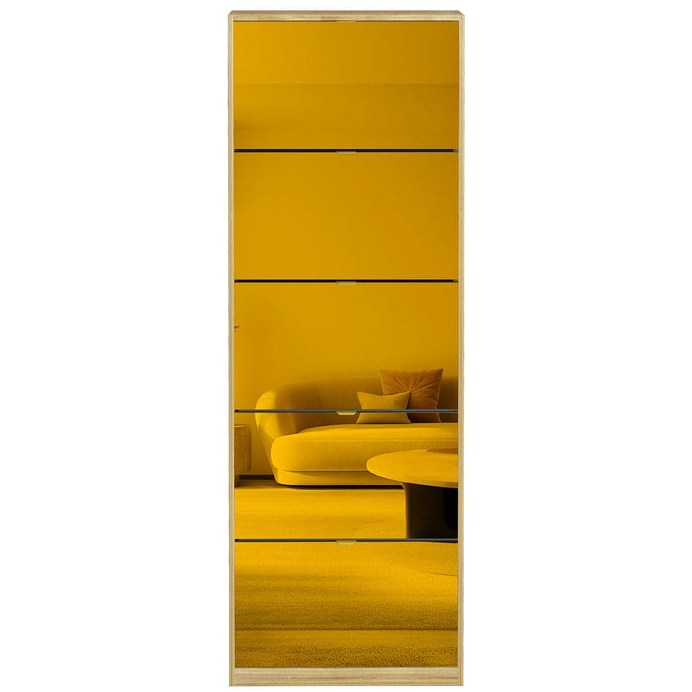 Scarpiera 5 Ante a Specchio Marrone Slim con Maniglia Salvaspazio 59x22x169.5cm in Scarpiere Esplodia - Napoli, commercioVirtuoso.it
