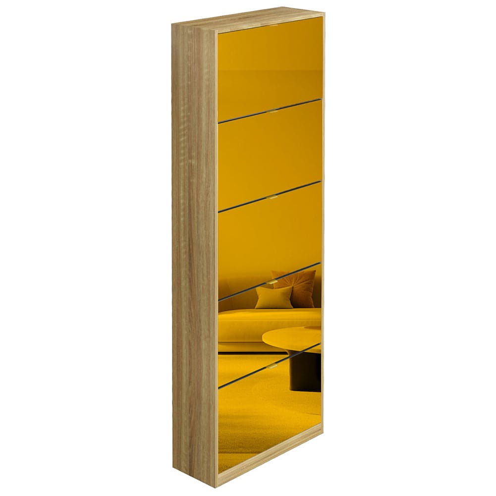 Scarpiera 5 Ante a Specchio Marrone Slim con Maniglia Salvaspazio 59x22x169.5cm in Scarpiere Esplodia - Napoli, commercioVirtuoso.it