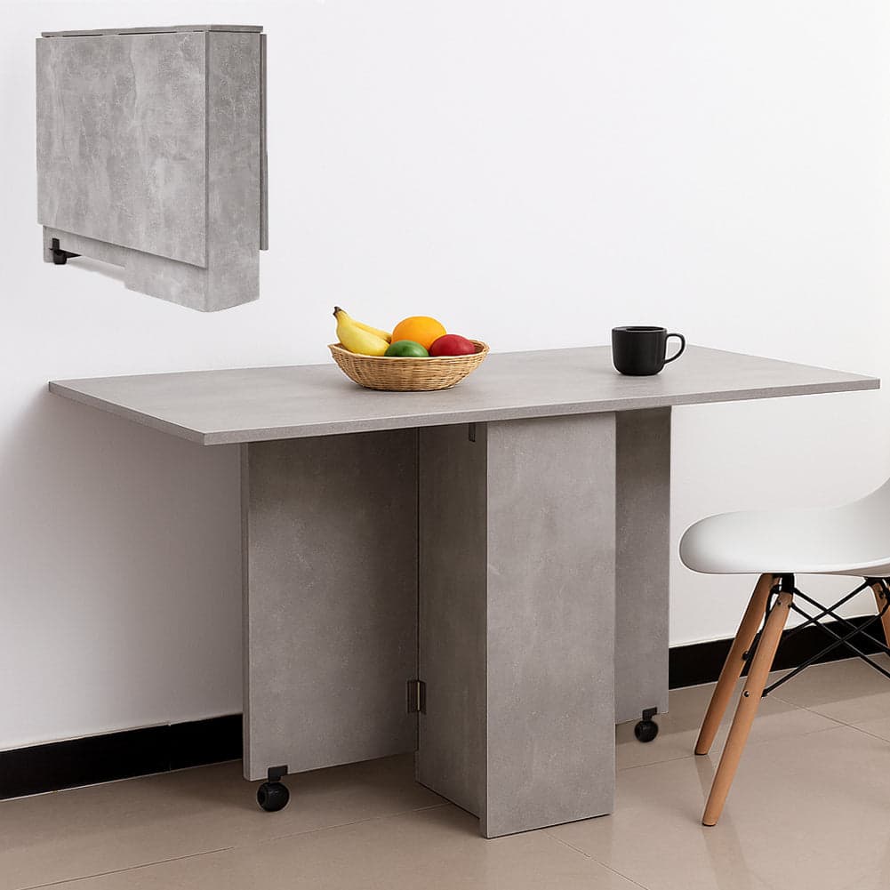 Tavolo da Pranzo Pieghevole Salvaspazio con Ruote Grigio Cemento 140x75 cm in Tavoli da sala da pranzo Danyx - Casoria, commercioVirtuoso.it