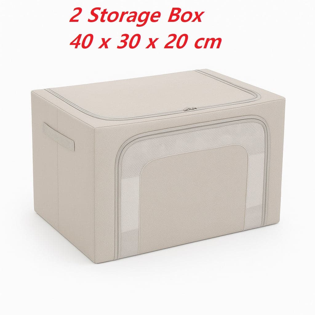 2 Scatole Pieghevoli per Armadio 40x30x20 con Struttura in Metallo e Tessuto Resistente in Contenitori sottoletto Danyx - Casoria, commercioVirtuoso.it