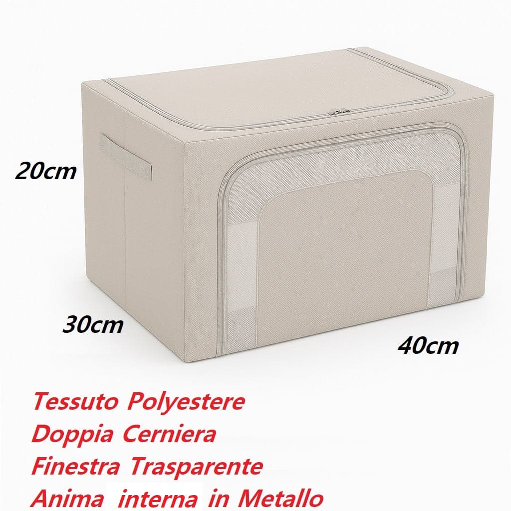 2 Scatole Pieghevoli per Armadio 40x30x20 con Struttura in Metallo e Tessuto Resistente in Contenitori sottoletto Danyx - Casoria, commercioVirtuoso.it