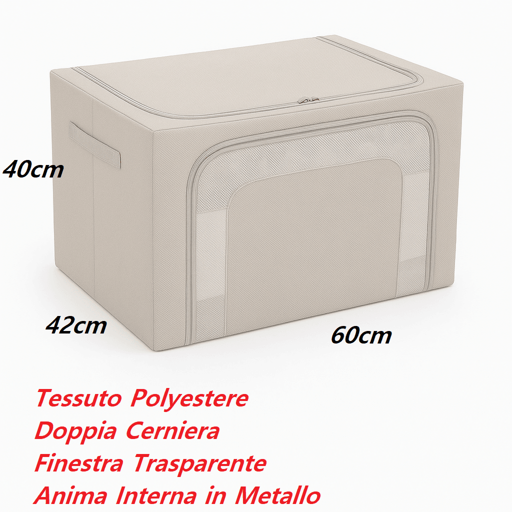 2 Scatole Pieghevoli per Armadio 60x42x40 con Struttura in Metallo e Tessuto Resistente in Contenitori sottoletto Danyx - Casoria, commercioVirtuoso.it