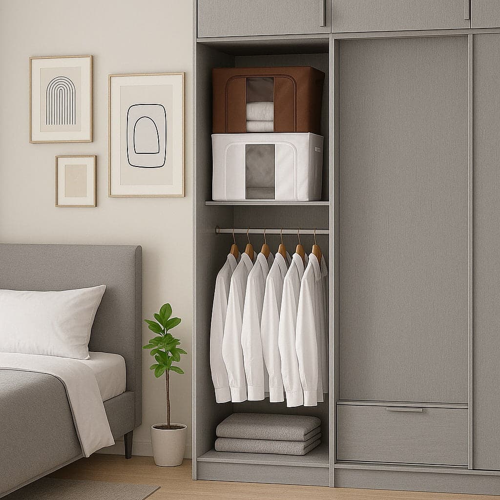 3 Scatole Pieghevoli per Armadio 50x40x32 con Struttura in Metallo e Tnt Resistente in Contenitori sottoletto Danyx - Casoria, commercioVirtuoso.it