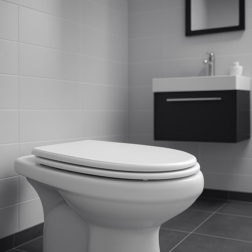 Copri Water Aretusa Cesame Legno MDF Bianco Lucido Ovale 44x36.5 cm in Sedili WC Danyx - Casoria, commercioVirtuoso.it