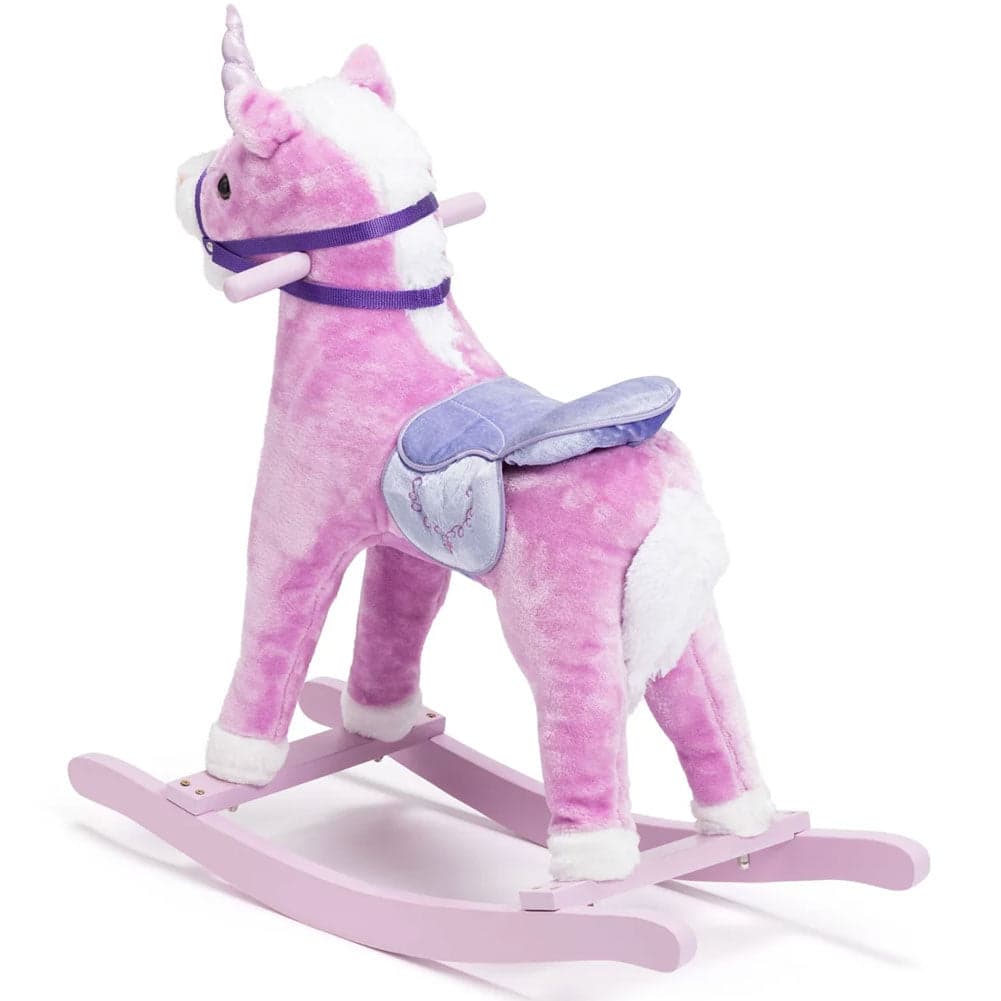 Cavallo a Dondolo Unicorno Rosa in Peluche con Suoni Realistici Base in legno 3+ in Cavalli a dondolo e animali Danyx - Casoria, commercioVirtuoso.it