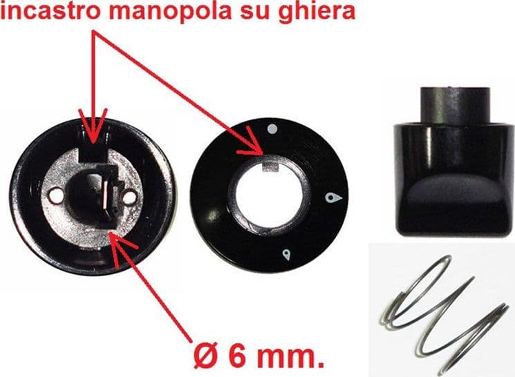 MANOPOLA NERA CON GHIERA PER CUCINA A GAS PIANO COTTURA ARISTON INDESIT in prodotto EuroStore07 - Alatri, commercioVirtuoso.it