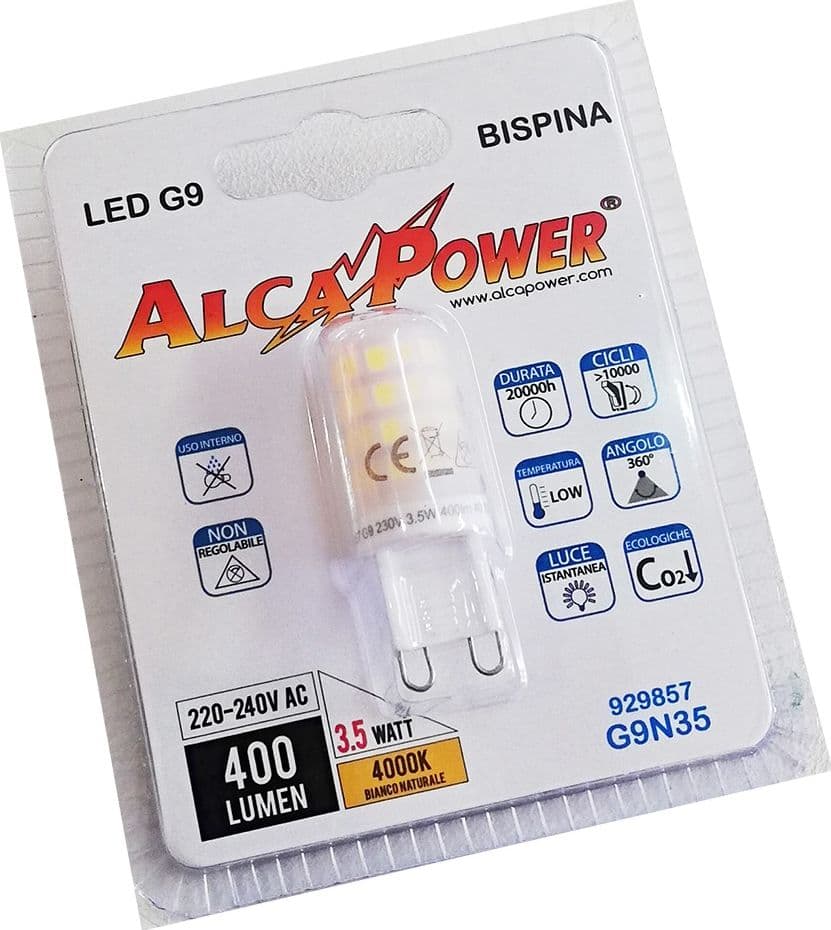 Alca Power G9 3,5W 220V 400LM 4000K lampadina bispina a led in Lampadine a LED Aloiserw.com - Altomonte, commercioVirtuoso.it