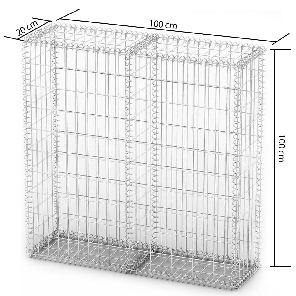 Rete Gabbione Giardino in Acciaio Galvanizzato 100x20x100 cm per Recinzioni e Muretti in Recinzioni decorative Danyx - Casoria, commercioVirtuoso.it