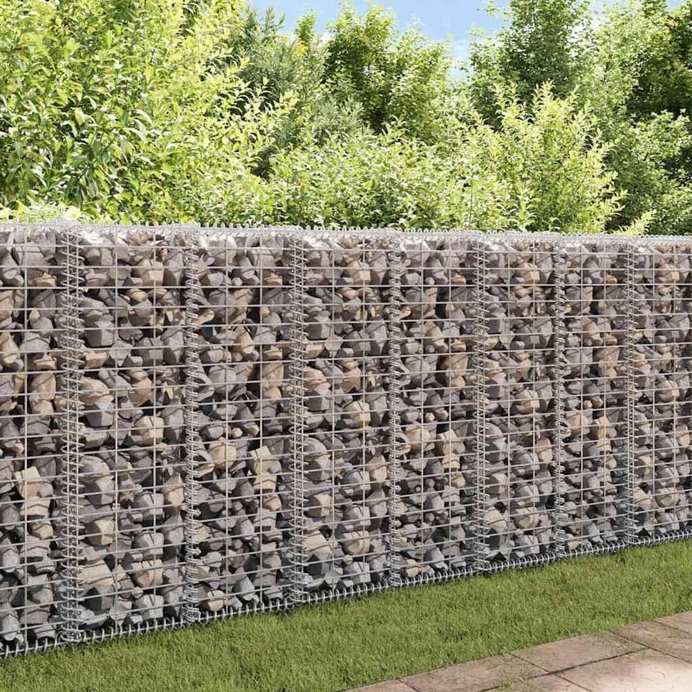 Rete Gabbione Giardino in Acciaio Galvanizzato 100x30x30 cm per Recinzioni e Muretti