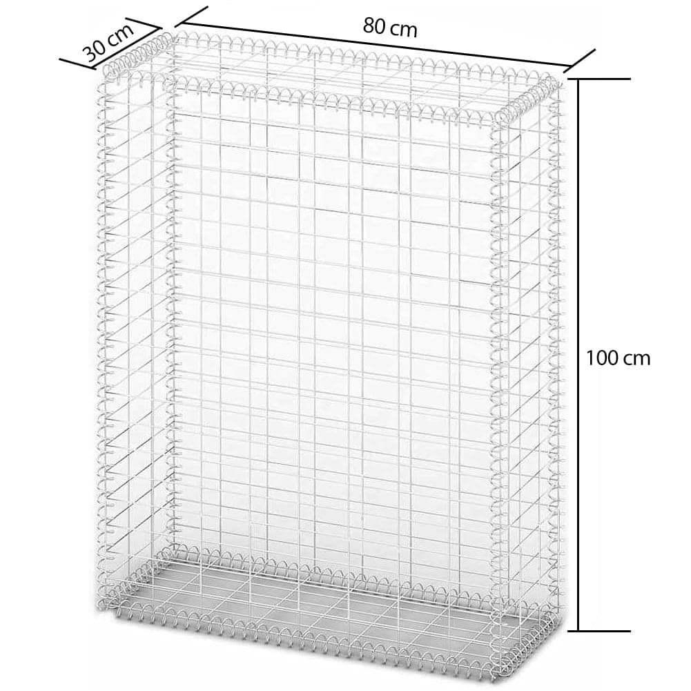 Rete Gabbione Giardino in Acciaio Galvanizzato 100x80x30 cm per Recinzioni e Muretti in Recinzioni decorative Danyx - Casoria, commercioVirtuoso.it