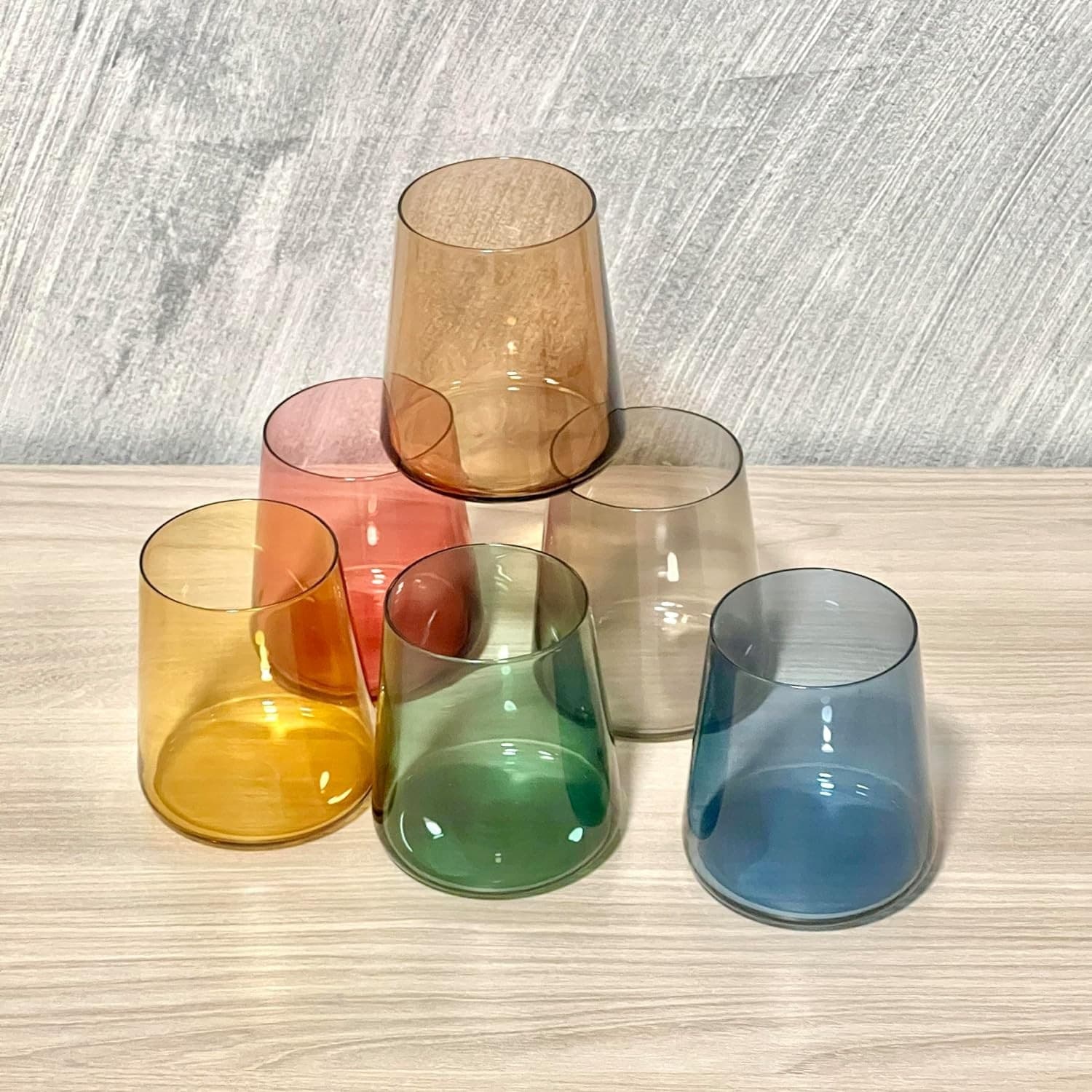 SET 6 BICCHIERI COLORATI DA 380ML IN VETRO PER ACQUA E VINO BICCHIERE COLORATO in Calici da acqua Trade Shop italia - Napoli, commercioVirtuoso.it