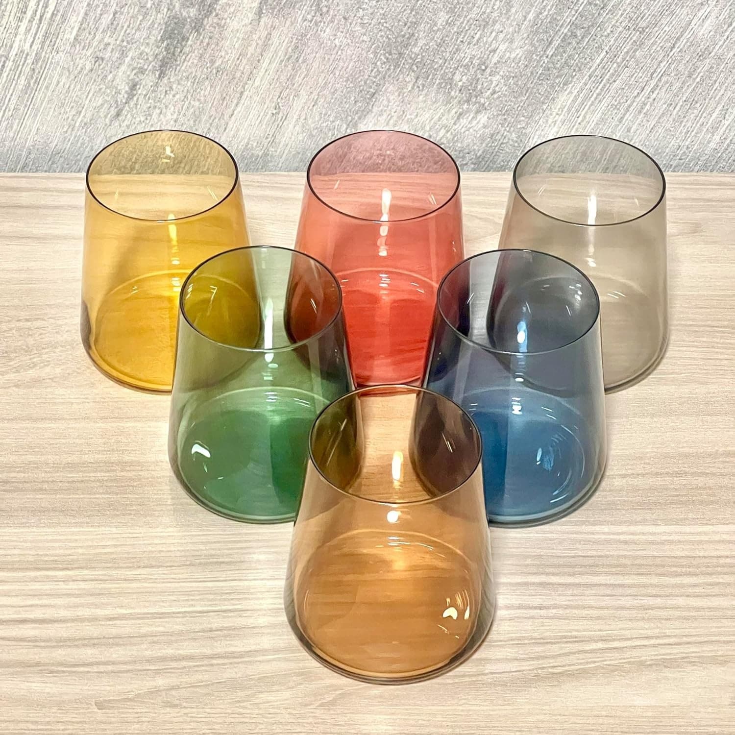 SET 6 BICCHIERI COLORATI DA 380ML IN VETRO PER ACQUA E VINO BICCHIERE COLORATO in Calici da acqua Trade Shop italia - Napoli, commercioVirtuoso.it