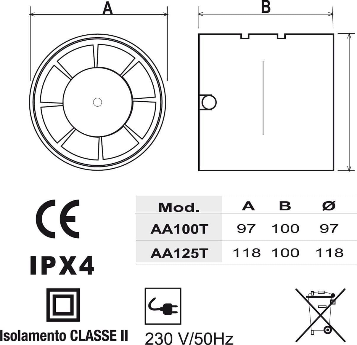 First 100mm aspiratore elicoidale per condotti tubi di aerazione tondi in Ventilatori bagno Aloiserw.com - Altomonte, commercioVirtuoso.it