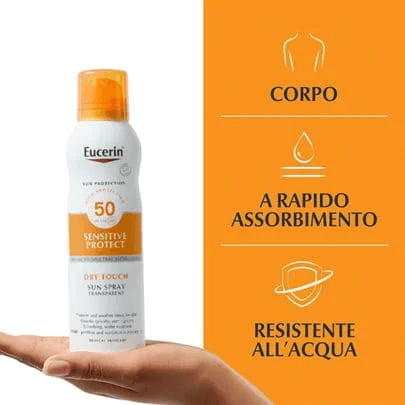 Eucerin Sun Protection Oil Control spray corpo solare secco e trasparente SPF50+ 200ml in Protezione solare corpo Clubfarma - Melilli, commercioVirtuoso.it