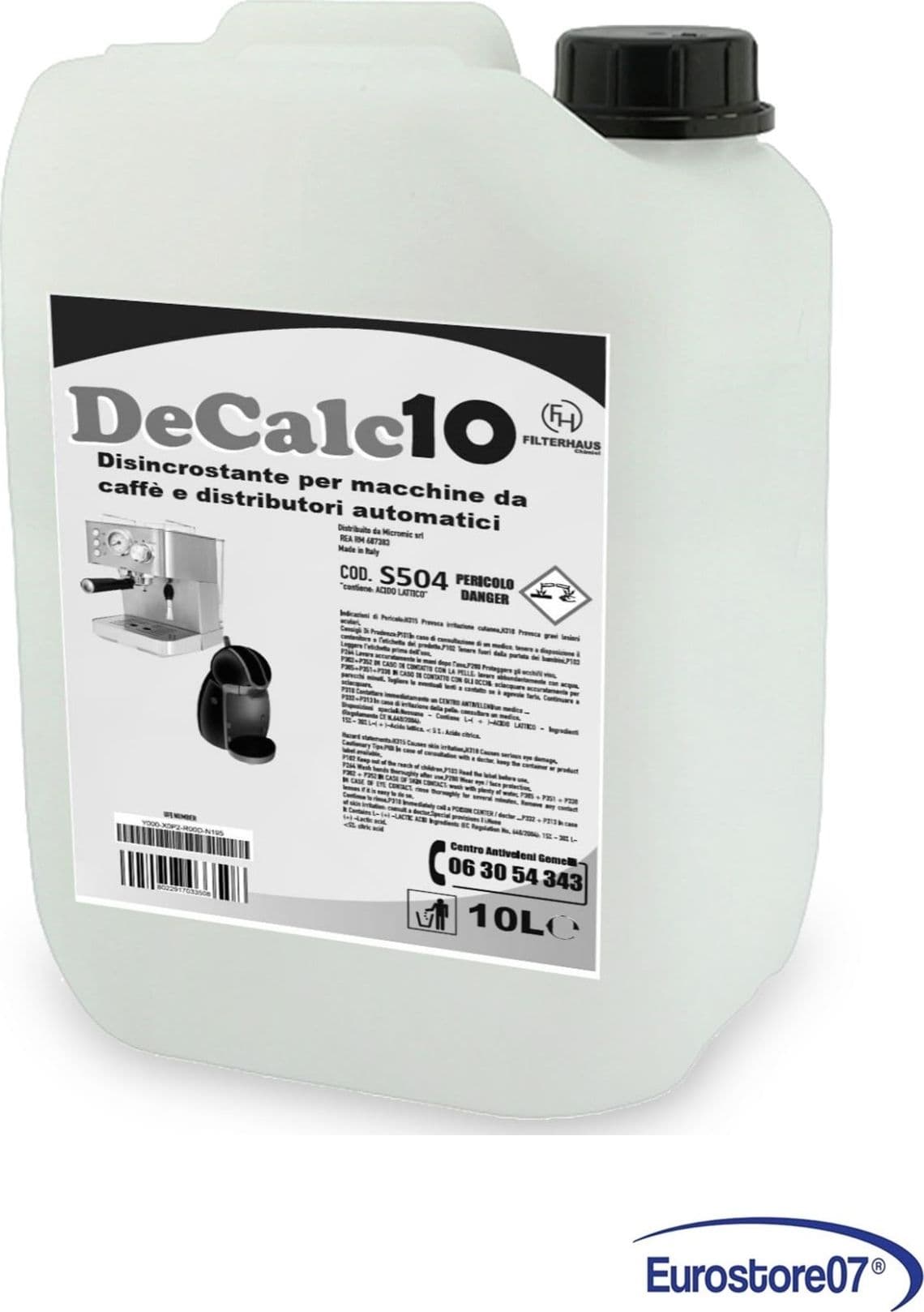DeCalc10 disincrostante tanica 10lt per macchine da caffè e distributori