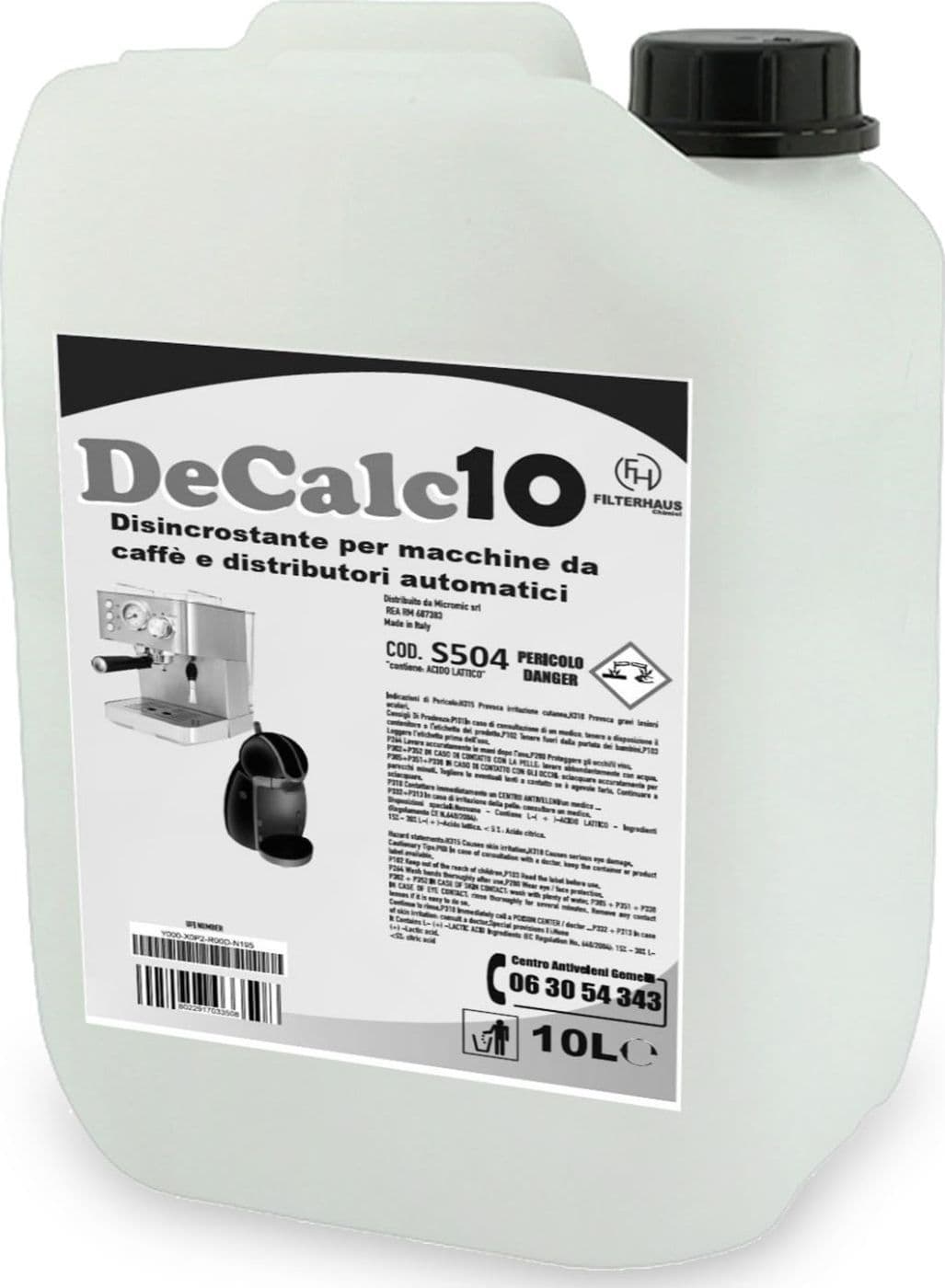 DeCalc10 disincrostante tanica 10lt per macchine da caffè e distributori in prodotto EuroStore07 - Alatri, commercioVirtuoso.it