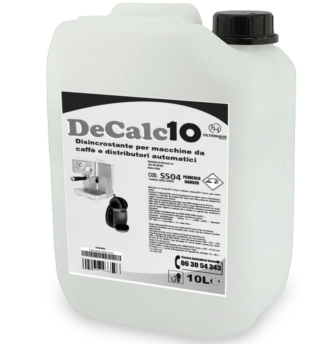 DeCalc10 disincrostante tanica 10lt per macchine da caffè e distributori in prodotto EuroStore07 - Alatri, commercioVirtuoso.it