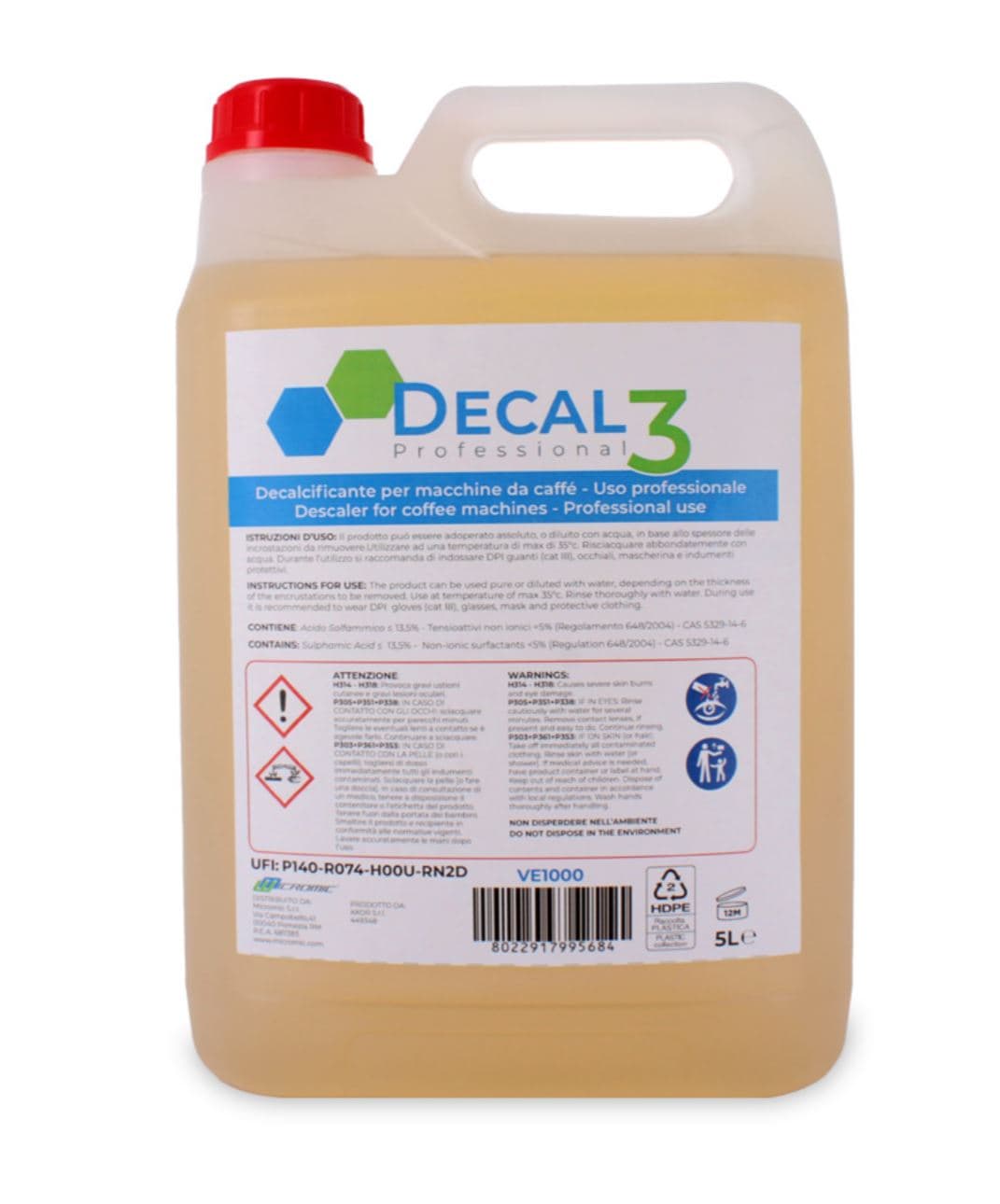 DeCalc10 disincrostante tanica 5 LT per macchine da caffè e distributori in prodotto EuroStore07 - Alatri, commercioVirtuoso.it