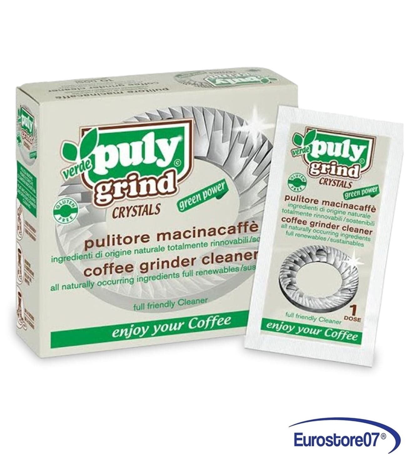 Detergente Puly Grind in cristalli per pulire macinacaffé macine, 10 dosi