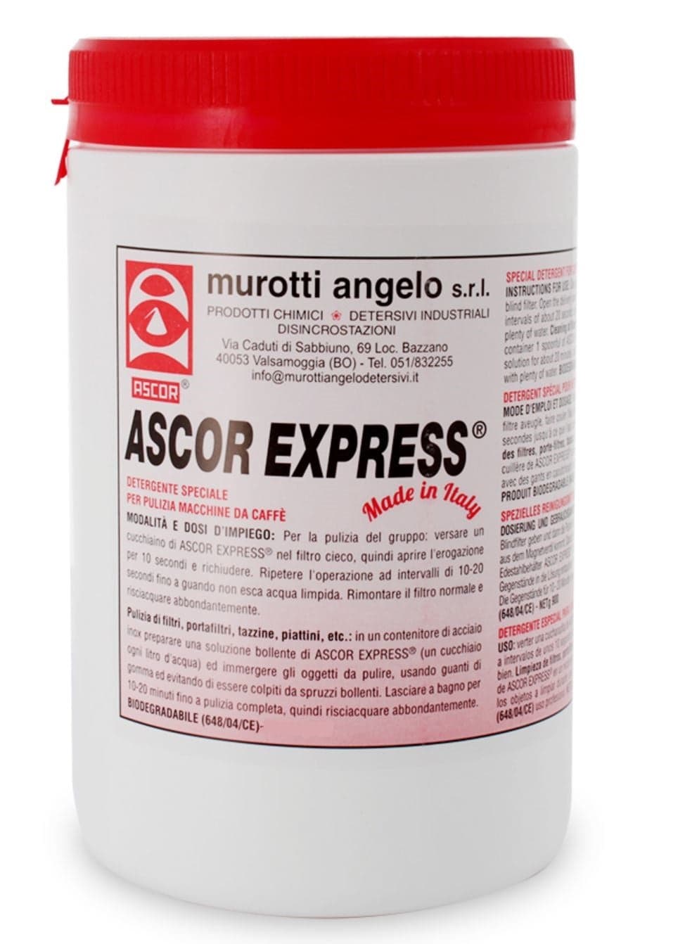 Detergente in polvere 570gr Ascor Express pulizia macchine caffé casa professi in prodotto EuroStore07 - Alatri, commercioVirtuoso.it