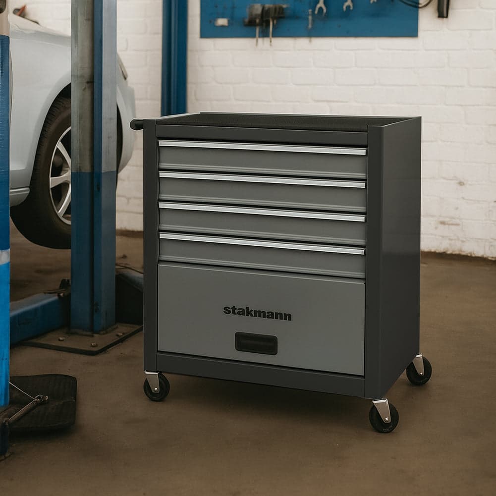 Carrello Portautensili in Acciaio con 4 Cassetti e Vano Porta Attrezzi per Officina Grigio in Armadi per utensili Danyx - Casoria, commercioVirtuoso.it