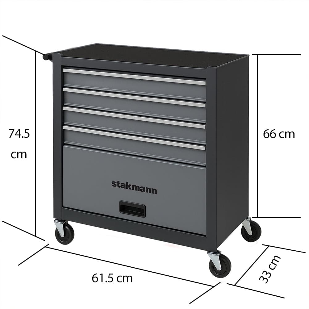 Carrello Portautensili in Acciaio con 4 Cassetti e Vano Porta Attrezzi per Officina Grigio in Armadi per utensili Danyx - Casoria, commercioVirtuoso.it