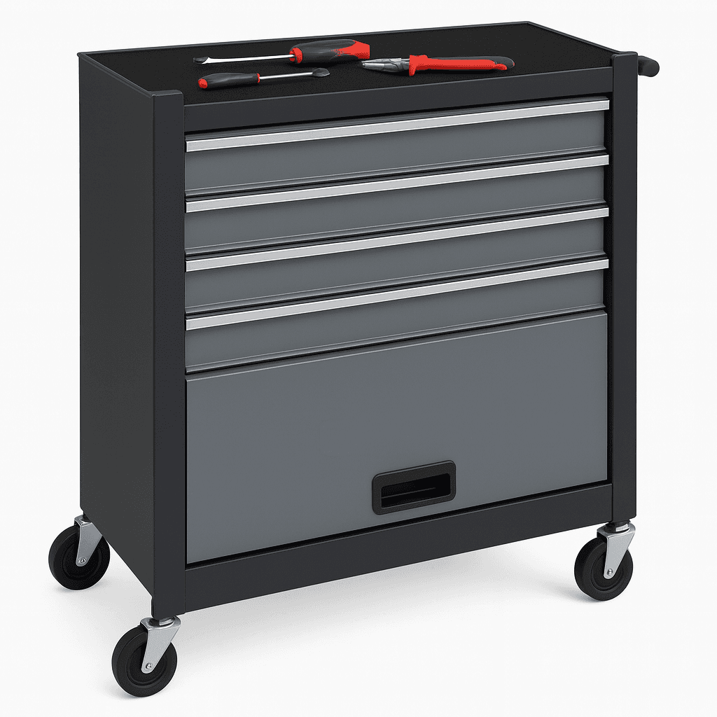 Carrello Portautensili in Acciaio con 4 Cassetti e Vano Porta Attrezzi per Officina Grigio in Armadi per utensili Danyx - Casoria, commercioVirtuoso.it