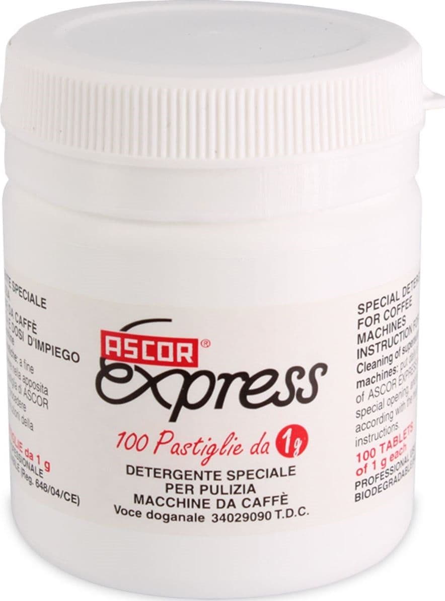 Detergente in pastiglie 1gr in barattolo da 100pz per pulizia gruppi caffé in prodotto EuroStore07 - Alatri, commercioVirtuoso.it