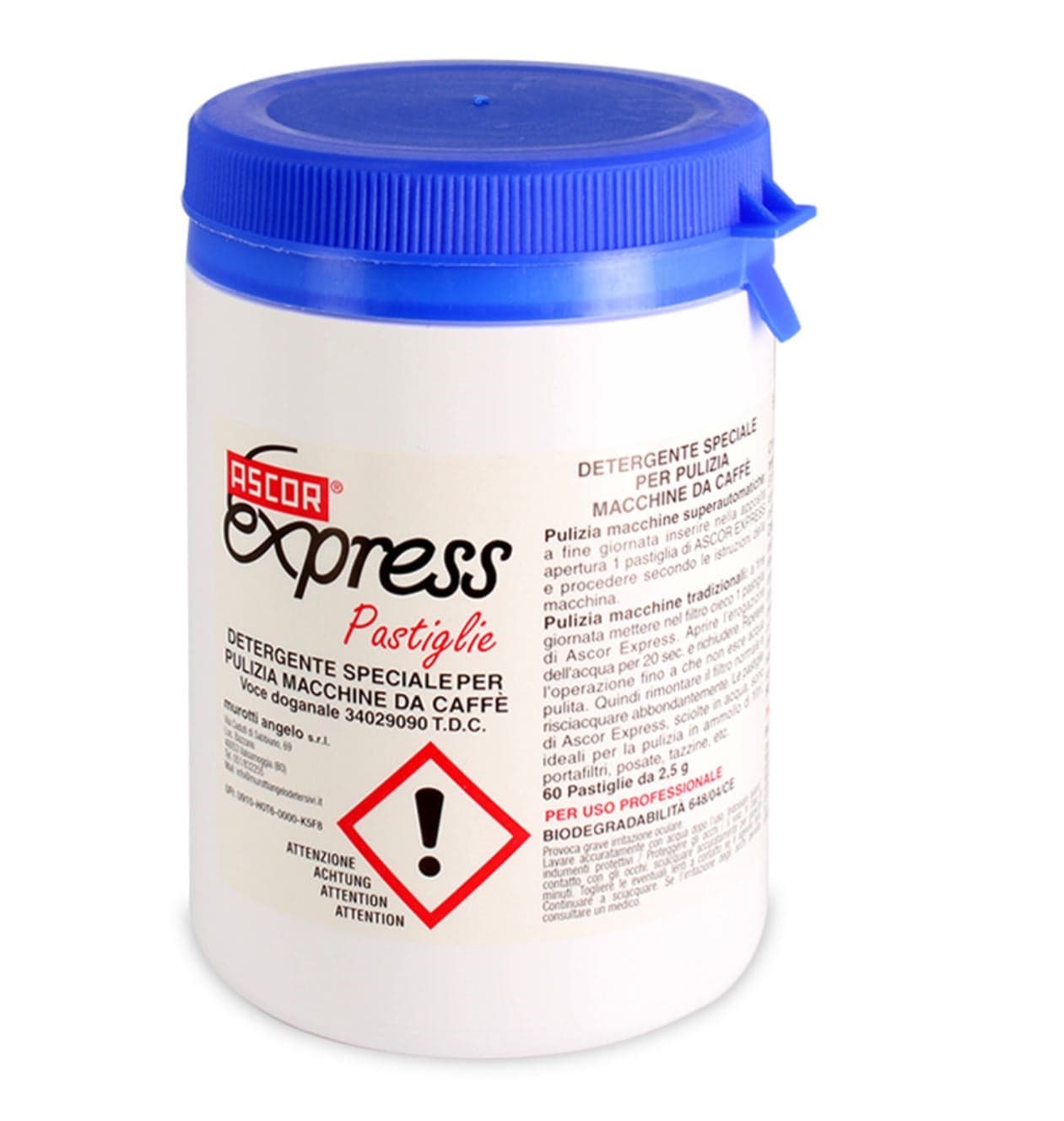 Detergente pastiglie 2,5 gr barattolo da 60 pastiglie per pulizia gruppi caffè in prodotto EuroStore07 - Alatri, commercioVirtuoso.it