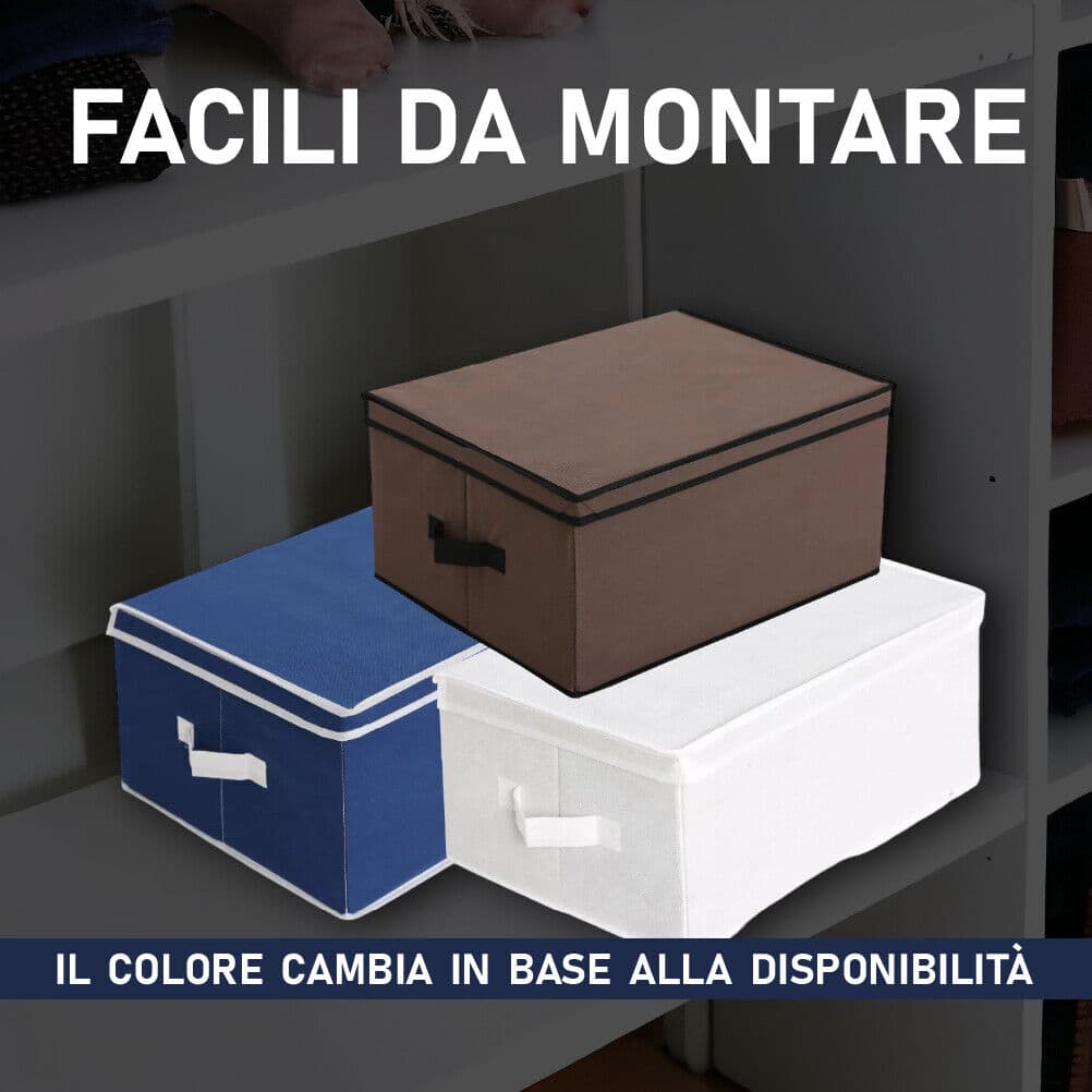 Scatole Cambio Stagione TNT Pieghevoli 60x50x30cm kit 2 pezzi Salvaspazio con Maniglie in Contenitori sottoletto Danyx - Casoria, commercioVirtuoso.it