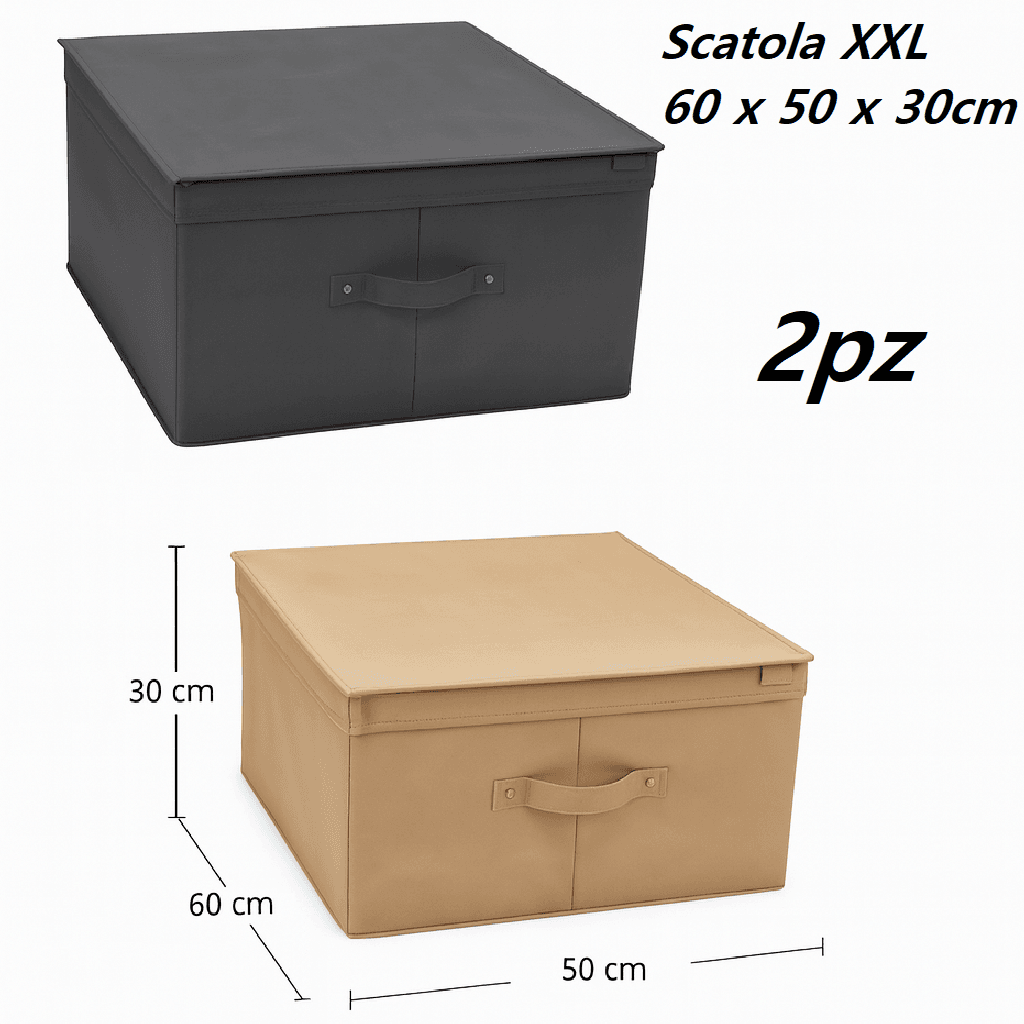 Scatole Cambio Stagione TNT Pieghevoli 60x50x30cm kit 2 pezzi Salvaspazio con Maniglie in Contenitori sottoletto Danyx - Casoria, commercioVirtuoso.it