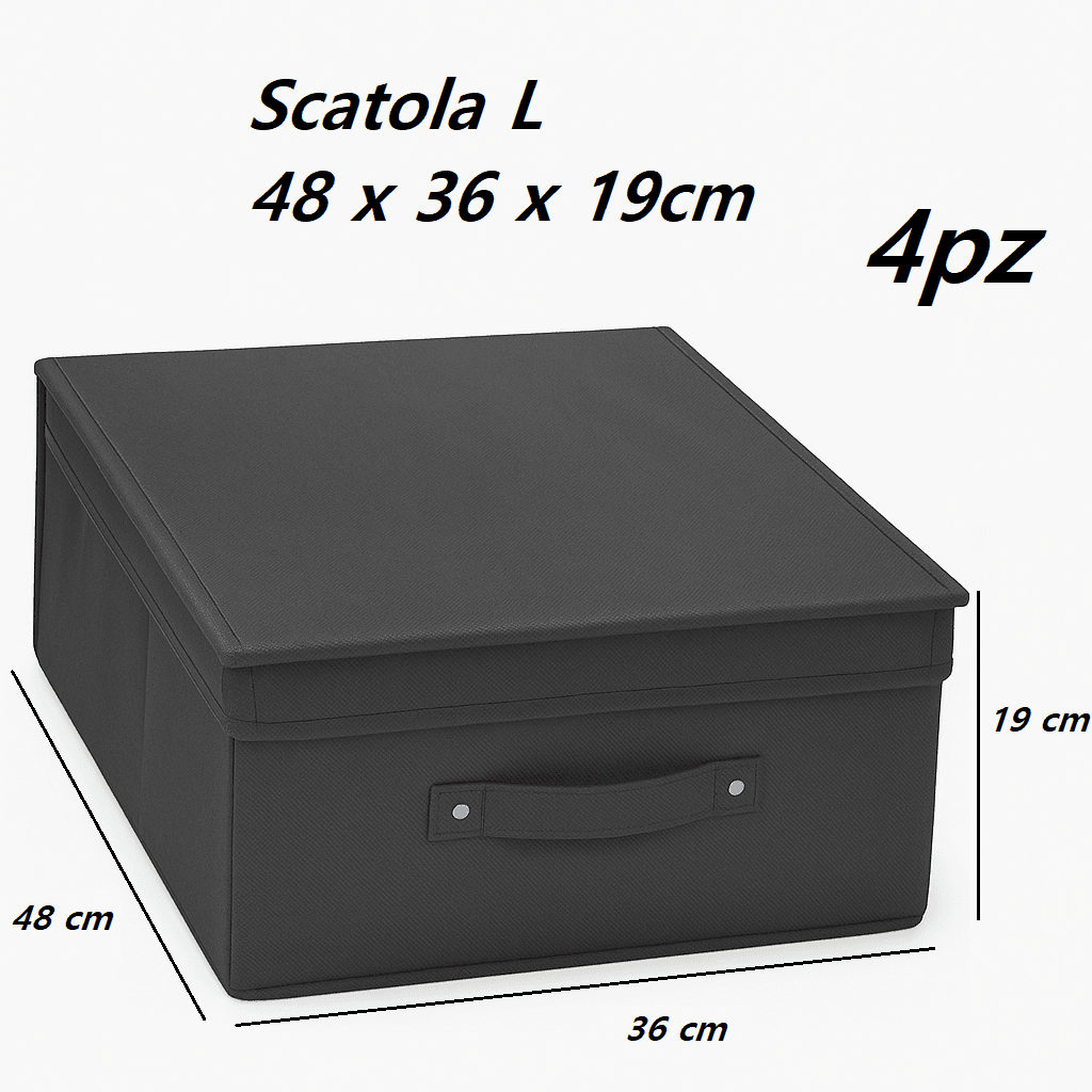 Scatole Cambio Stagione TNT Pieghevoli 48x36x19cm kit 4 pezzi Salvaspazio con Maniglie in Contenitori sottoletto Danyx - Casoria, commercioVirtuoso.it
