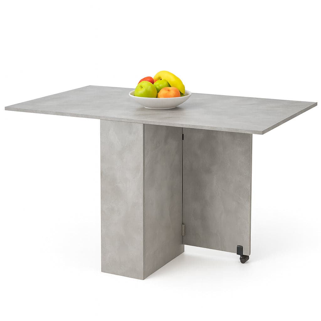 Tavolo da Pranzo Pieghevole Salvaspazio con Ruote Grigio Cemento 140x75 cm in Tavoli da sala da pranzo Danyx - Casoria, commercioVirtuoso.it