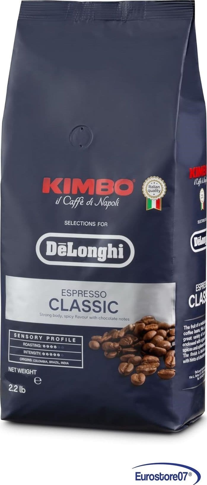 CONFEZIONE CAFFÈ - CLASSICO --250 gr KIMBO ORIGINALE MACCHINA DA CAFFÈ DE LONGHI in prodotto EuroStore07 - Alatri, commercioVirtuoso.it