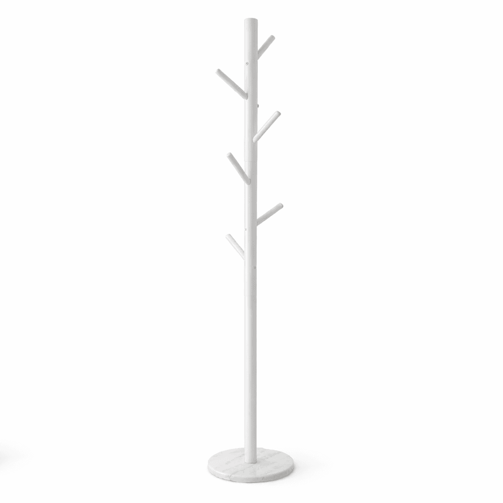 Appendiabiti in Metallo con Base in Marmo Bianco 174 cm Moderno con 6 Ganci in Appendiabiti Danyx - Casoria, commercioVirtuoso.it