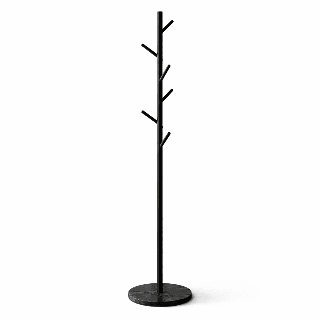 Appendiabiti in Metallo con Base in Marmo Nero 174 cm Moderno con 6 Ganci in Appendiabiti Danyx - Casoria, commercioVirtuoso.it