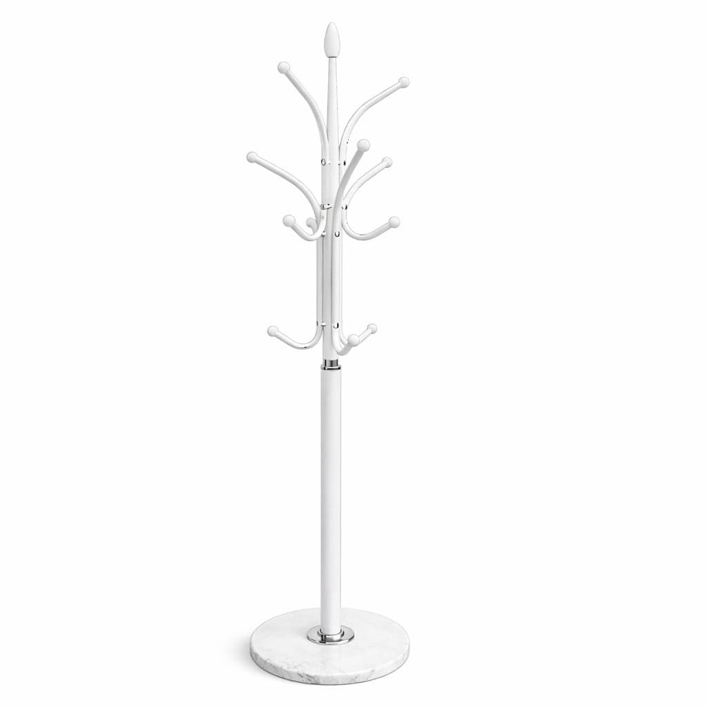 Appendiabiti in Metallo con Base in Pietra Bianco 176 cm Moderno con 13 Ganci in Appendiabiti Danyx - Casoria, commercioVirtuoso.it
