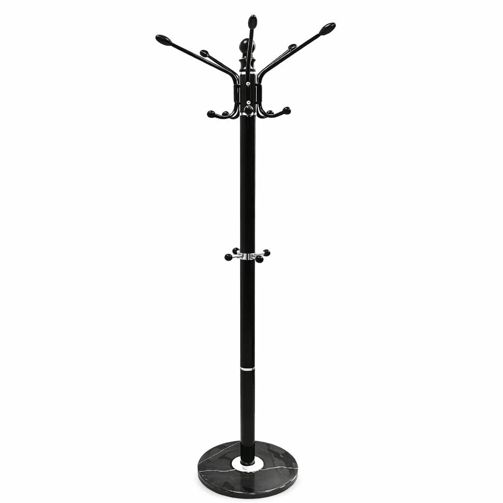 Appendiabiti in Metallo con Base in Pietra Nero 174 cm Moderno con 16 Ganci in Appendiabiti Danyx - Casoria, commercioVirtuoso.it