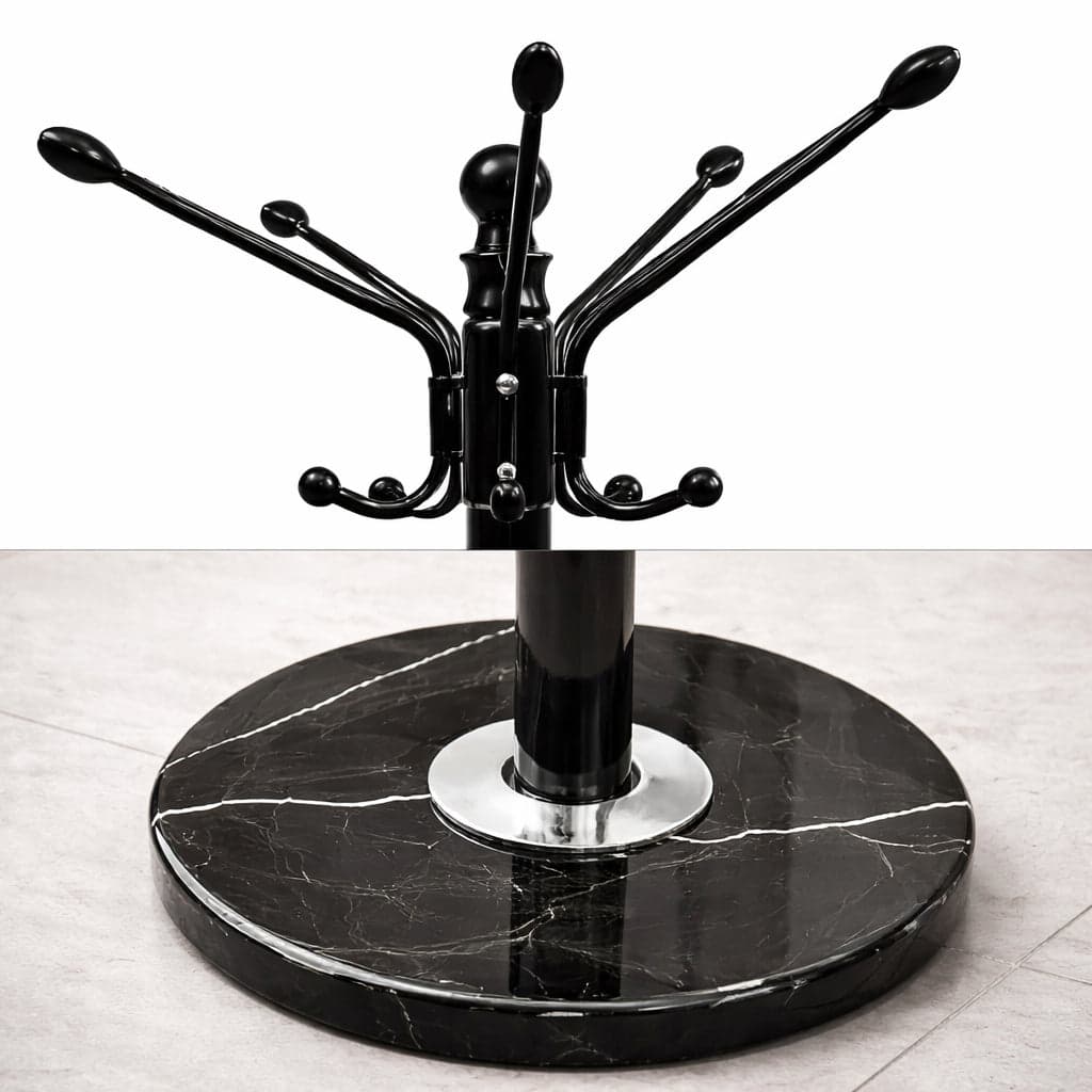 Appendiabiti in Metallo con Base in Pietra Nero 174 cm Moderno con 16 Ganci in Appendiabiti Danyx - Casoria, commercioVirtuoso.it