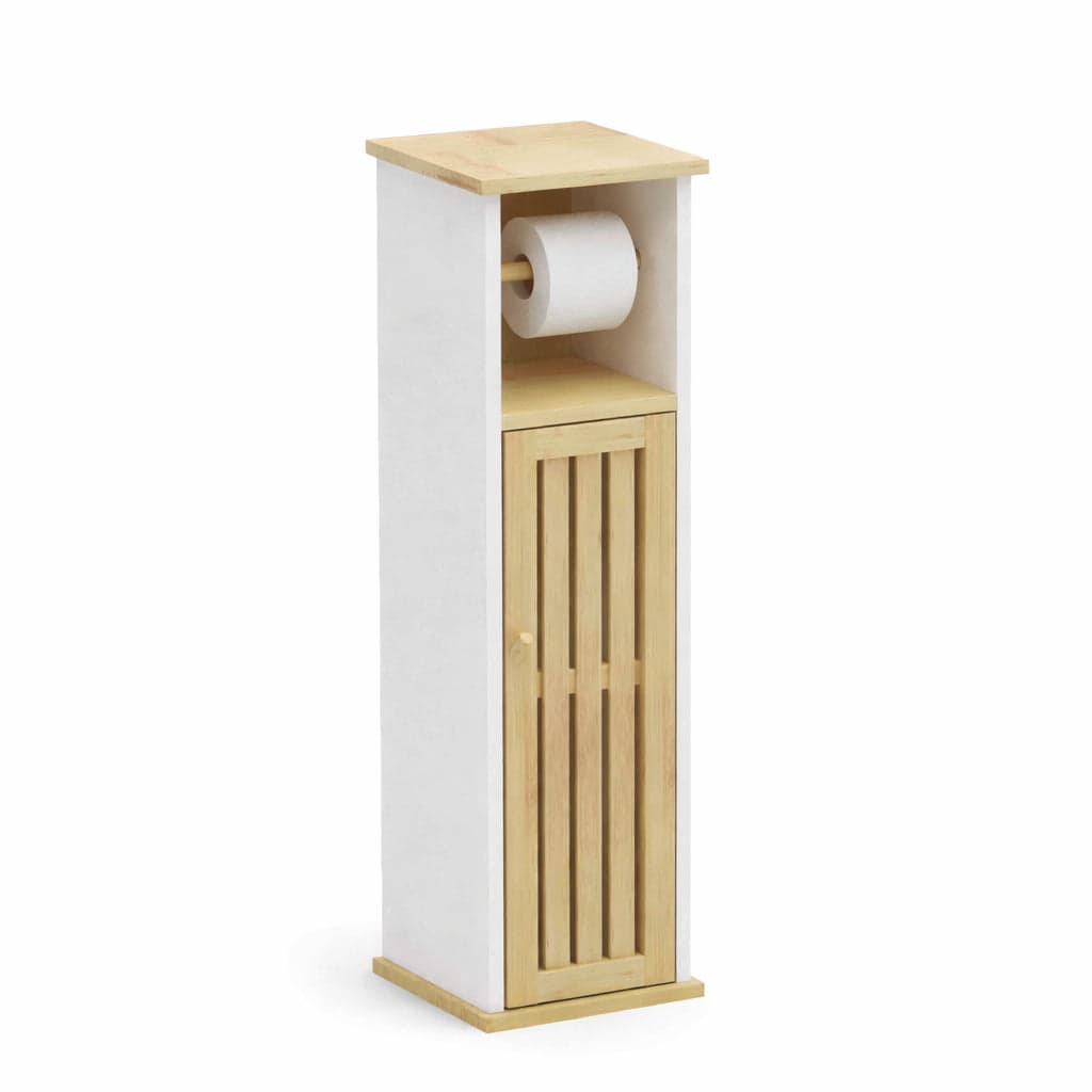 Colonna Mobiletto Bagno Moderno Bianco Legno Bambù 18x18x75 cm Porta Carta Igienica in Mobili a colonna Danyx - Casoria, commercioVirtuoso.it