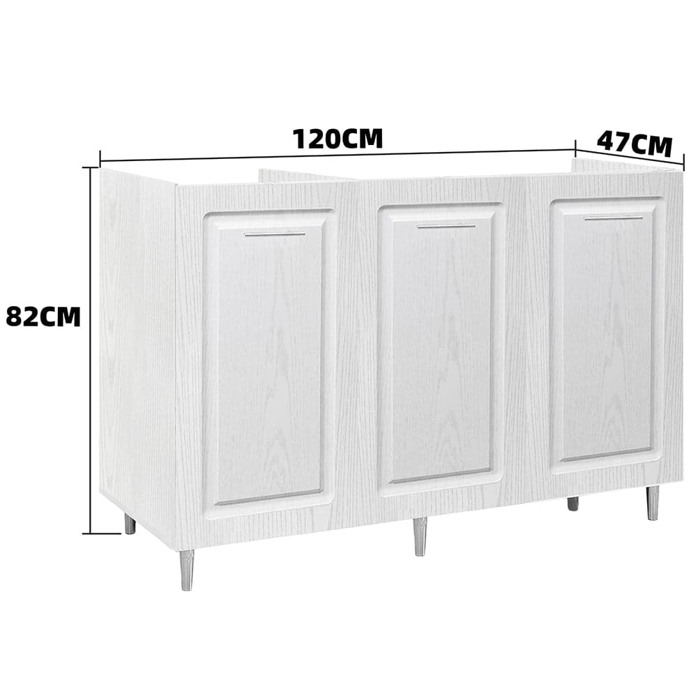 Mobile Cucina Sottolavello Componibile in Legno Bianco Frass. Classico 3 Ante 120cm in Moduli componibili Danyx - Casoria, commercioVirtuoso.it