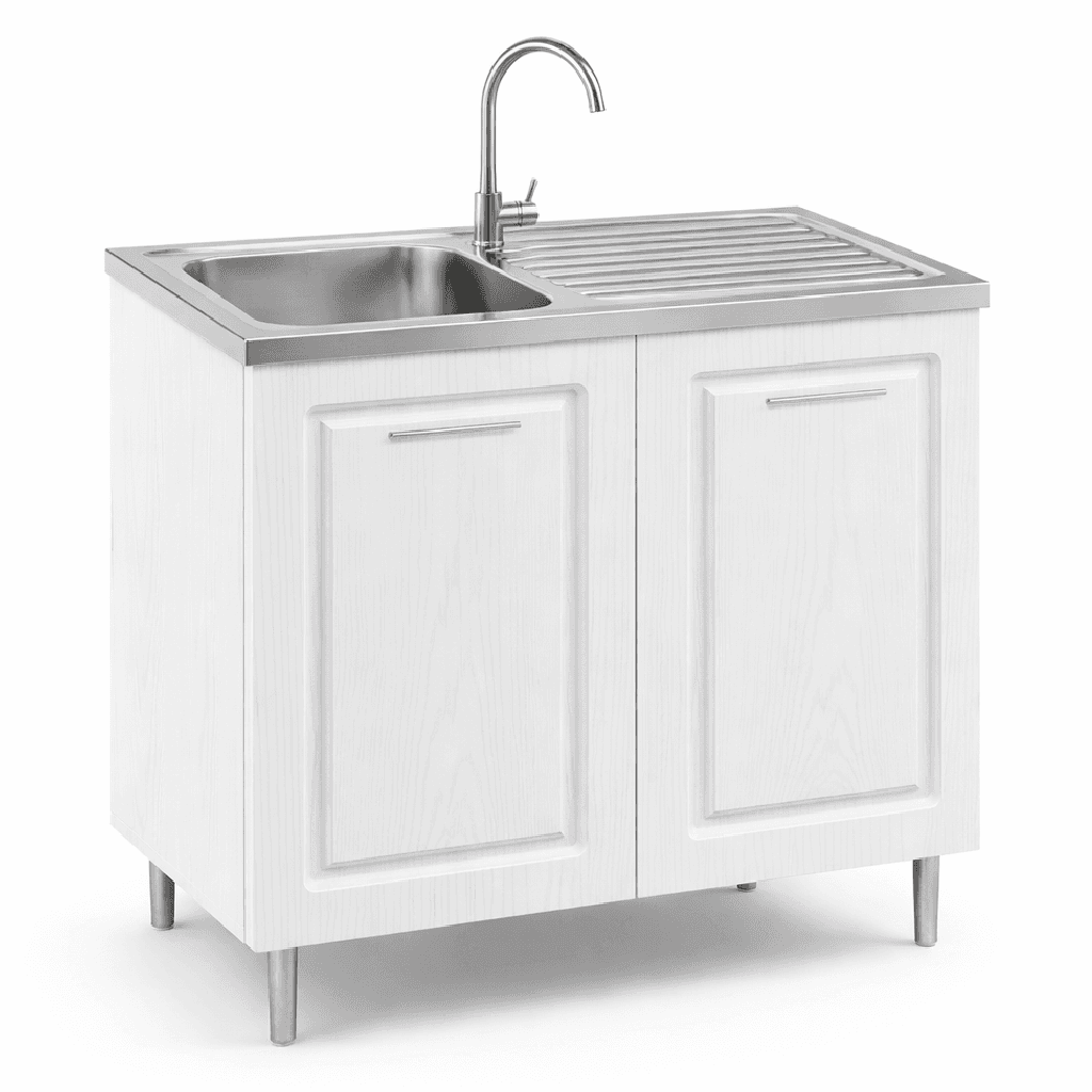 Mobile Cucina Sottolavello Componibile in Legno Bianco Frass. Classico 2 Ante 80cm in Moduli componibili Danyx - Casoria, commercioVirtuoso.it