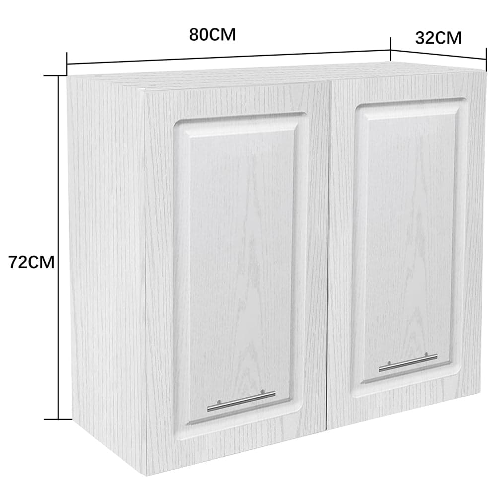 Mobile Cucina Pensile 2Ante Componibile in Legno Bianco Frass. Classico 80x32 H72cm in Mobili a muro Danyx - Casoria, commercioVirtuoso.it