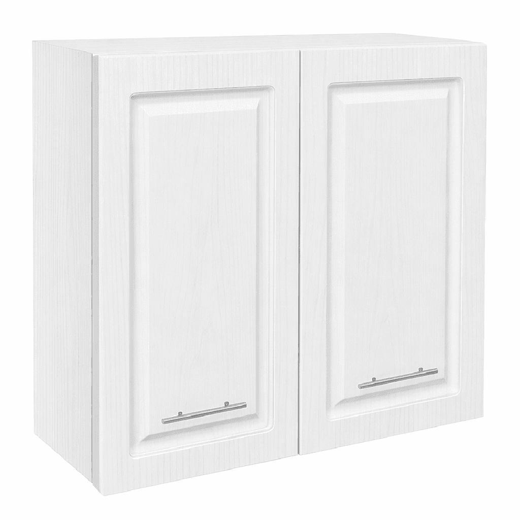 Mobile Cucina Pensile 2Ante Componibile in Legno Bianco Frass. Classico 80x32 H72cm