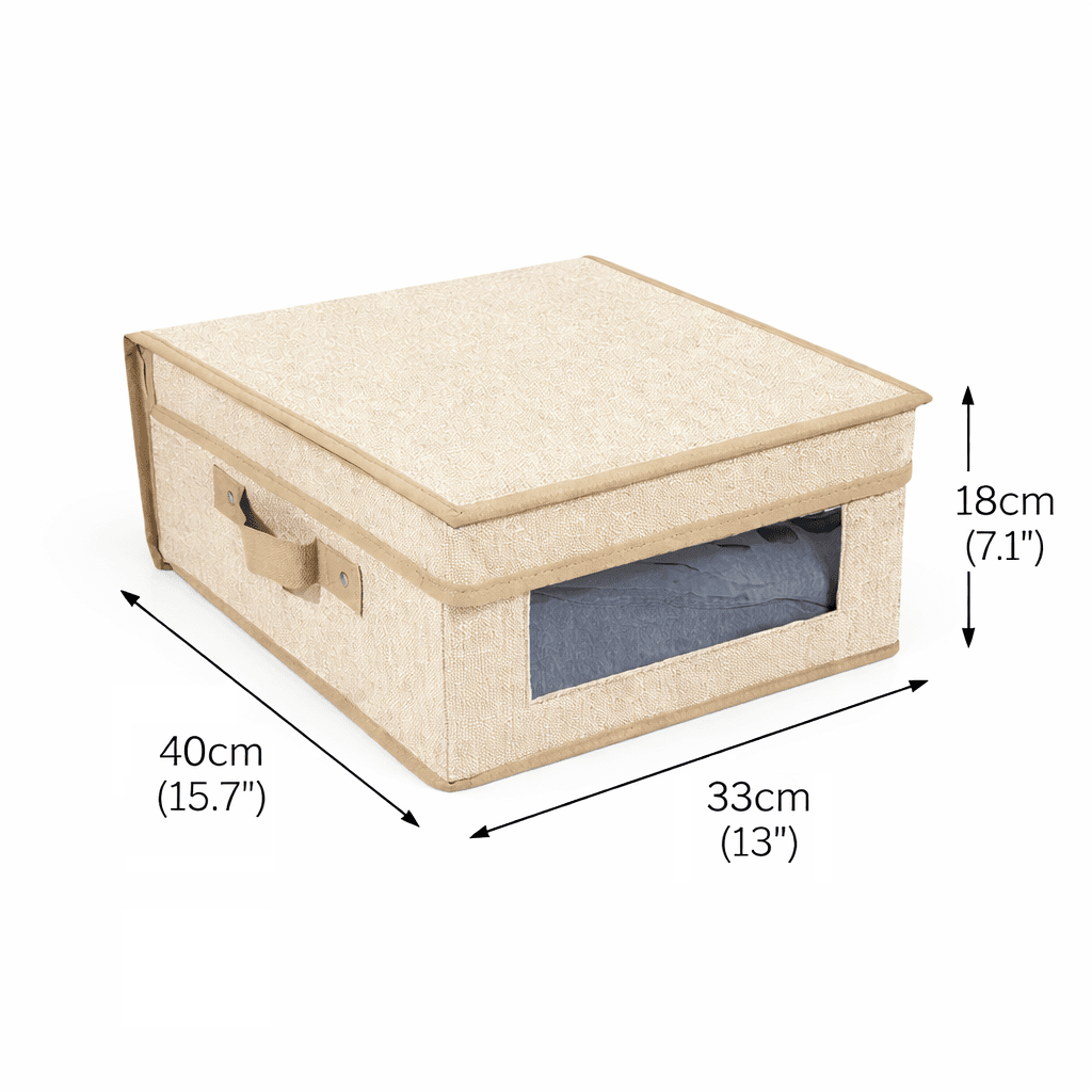 Set 3 Scatole Cambio Stagione TNT Salvaspazio Pieghevoli con Finestra PVC 40x33x18 in Contenitori sottoletto Danyx - Casoria, commercioVirtuoso.it